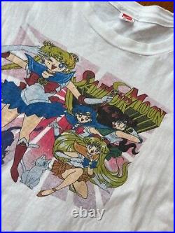 Mens L Vintage Sailor Moon Movie Anime Cartoon Rare 90s Grail Promo Full Cast