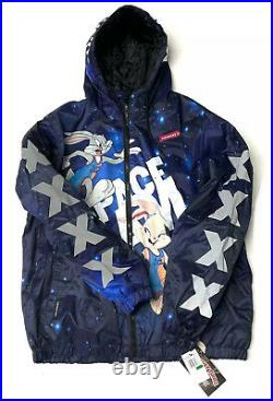 Mens Members Only Space Jam Puffer Jacket Coat All Over Print LOLA Large X-Large