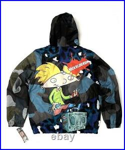 Mens Members Only X Hey Arnold Nickelodeon Puffer Jacket Coat All Over Print XL