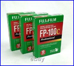 New 3x Fujifilm FP-100C Professional 10 Prints Instant Color Film Expired 04/11