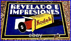 PORCELAIN Kodak Verichrome Film STEEL SIGN NICARAGUA Developing Printing SPANISH