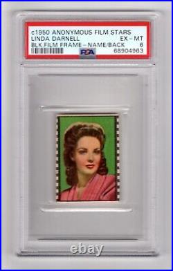 PSA 6 LINDA DARNELL of The Mark of Zorro 1950 Anonymous Card HIGHEST EVER 1/1