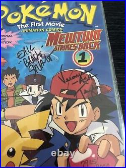 Pokemon comic The First Movie Mewtwo strikes back #1, 3 actor signed cert, Rare