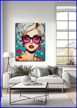 Pop art canvas wall art Colorful modern portraits Contemporary home decor Retro