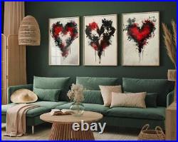 Rorschach Valentine's Day Inkblot Colours Set of Three Art Prints 3 Psychology