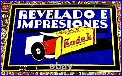 SPANISH Kodak Verichrome PORCELAIN SIGN Film STEEL NICARAGUA Developing Printing