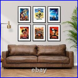 Set of 6 Disney Pixar Kids Animated Film Poster Prints Colorful Wall Art Decor