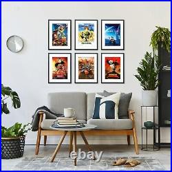 Set of 6 Disney Pixar Kids Animated Film Poster Prints Colorful Wall Art Decor