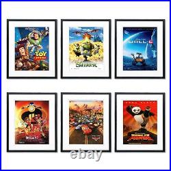 Set of 6 Disney Pixar Kids Animated Film Poster Prints Colorful Wall Art Decor