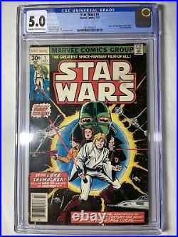 Star Wars #1 1st Print CGC 5.0 Marvel Comics (1977) Key 1st Appearance Skywalker