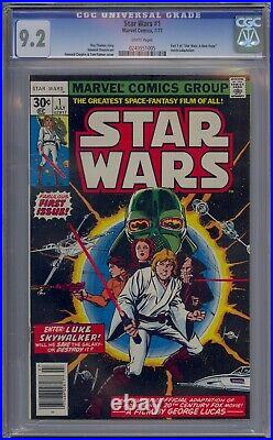 Star Wars #1 Cgc 9.2 1977 1st Appearance Marvel White Pages