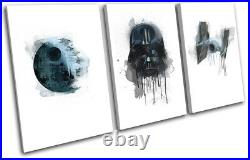 Star Wars Death Star Vader Movie Greats TREBLE CANVAS WALL ART Picture Print