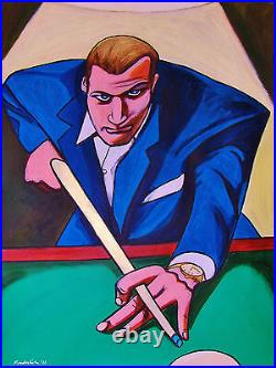 THE HUSTLER PRINT poster movie paul newman pool table billiards color of money