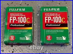 TWO (2) Fujifilm Instant Color FP-100C Professional Film 10 Print Ex 8/2018