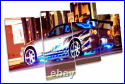 The Fast and Furious Car MULTI CANVAS WALL ART Framed Panel