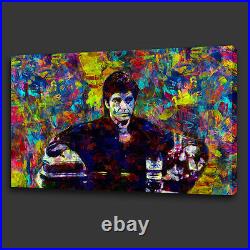 Tony Montana Scarface Film Colourful Wall Art Canvas Print Picture Ready To Hang