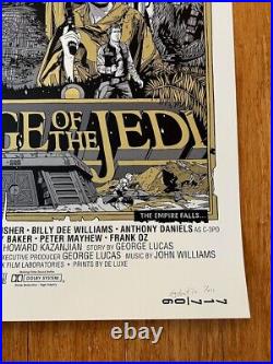 Tyler Stout Revenge of the Jedi Signed Variant Poster Mondo & Alamo Drafthouse