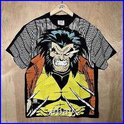 VINTAGE 1997 MARVEL WOLVERINE MEGA PRINT ALL OVER PRINT TEE SHIRT LARGE 90s NEW