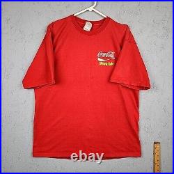 Vintage Coca Cola Shirt Mens XL Red Shark Tale Promo Movie Y2K Graphic Logo