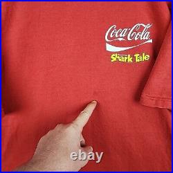 Vintage Coca Cola Shirt Mens XL Red Shark Tale Promo Movie Y2K Graphic Logo