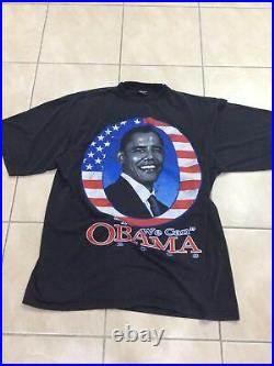 Vintage Obama Yes We Can Big Print 2008 Promo Rap Tee T Shirt Sz 3X MLK Vtg