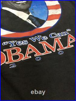 Vintage Obama Yes We Can Big Print 2008 Promo Rap Tee T Shirt Sz 3X MLK Vtg