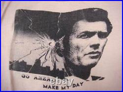 Vintage Rare Movie 80 Dirty Harry Clint Eastwood Print T-Shirt Beige Earth Color