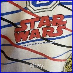 Vintage Star Wars C3PO Big Print Shirt Size L Lucas Films Disney 1997 Rare