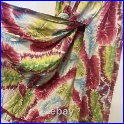 Vtg 1930's 40's HAWAIIAN DRESS Ruffle Sleeve Silk BOMBSHELL TIKI Floral Original