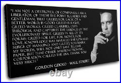 Wall Street Movie Quote Typography SINGLE CANVAS WALL ART Picture Print VA